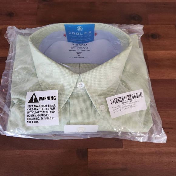 IZOD Men's Dress Shirts Regular Fit Stretch advantage cooling collar size M - Picture 1 of 1